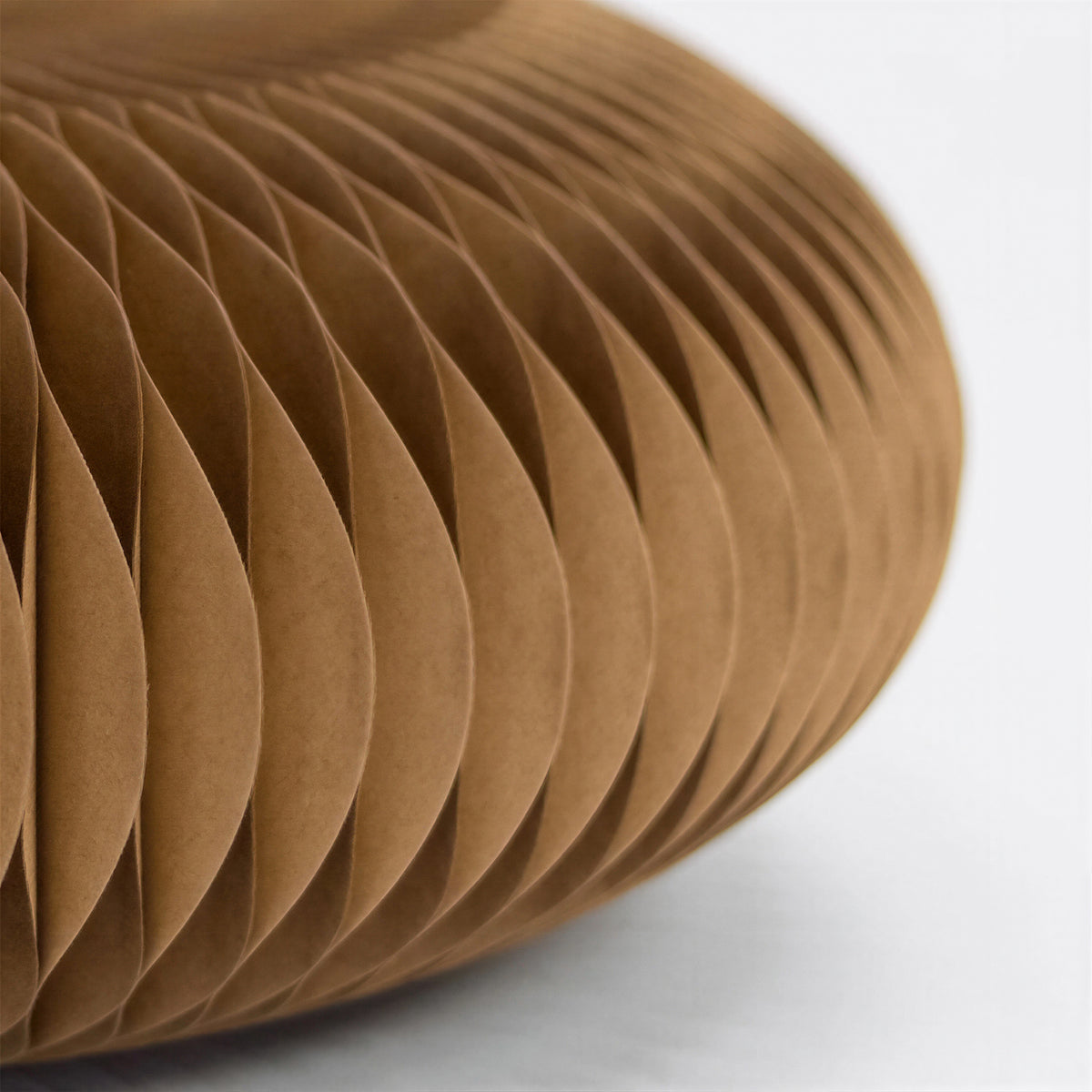 Close-up of expandable honeycomb paper footstool structure