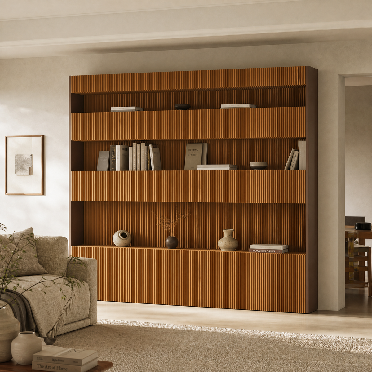 Modular Paper Bookshelf showing its structure and design details