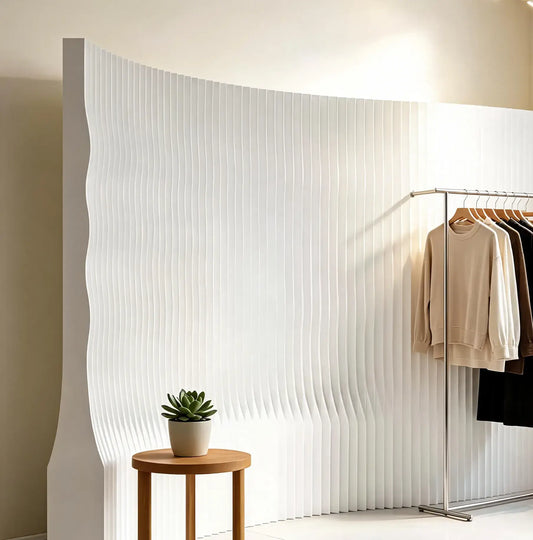 Freestanding Foldable Paper Partition Room Divider showing its structure