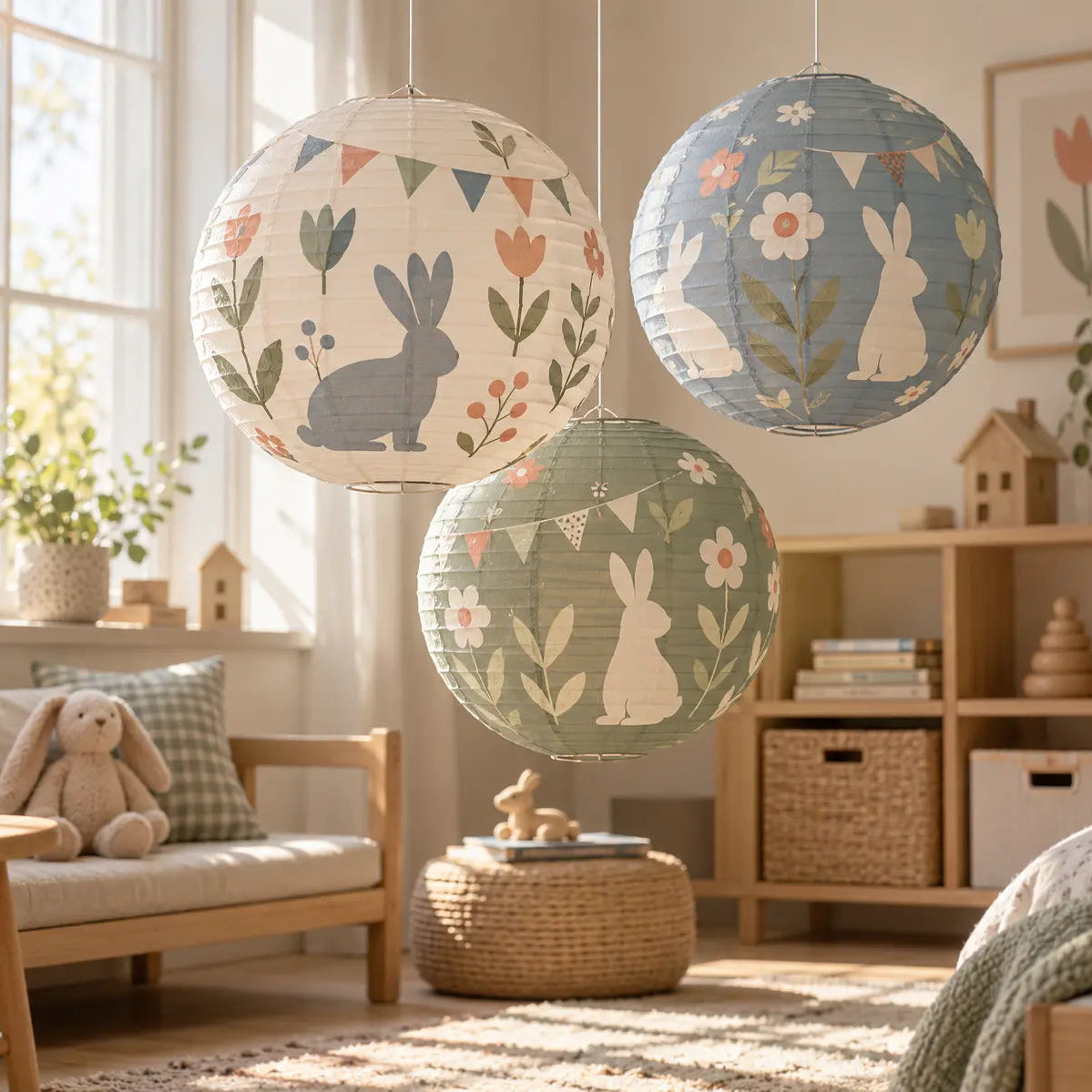 Wholesale Rabbit Honeycomb Paper Lantern Set