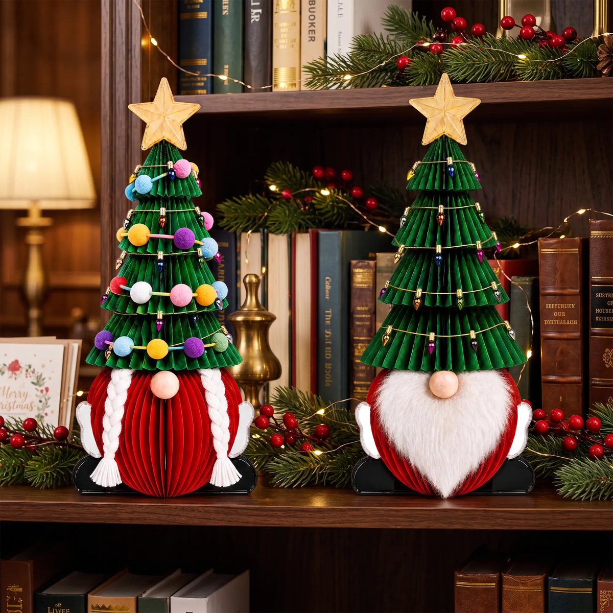 Wholesale Honeycomb Paper Christmas Gnome Table Decorations