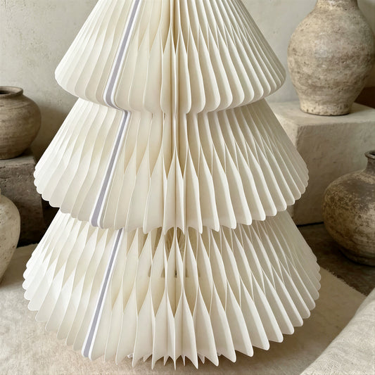 Medium Nordic Honeycomb Paper Christmas Tree with LED Light showing its structure
