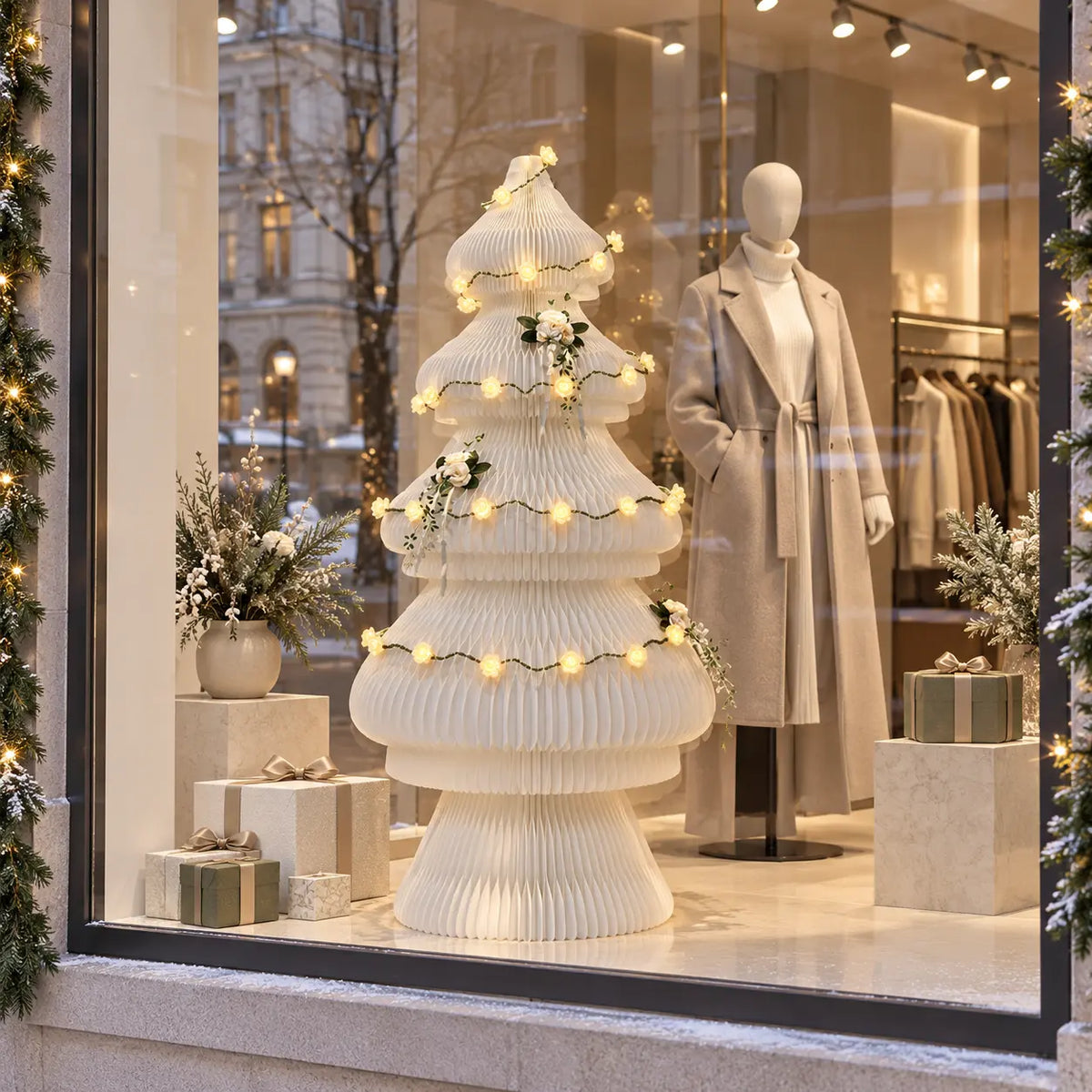 Commercial Foldable Paper Christmas Tree Display