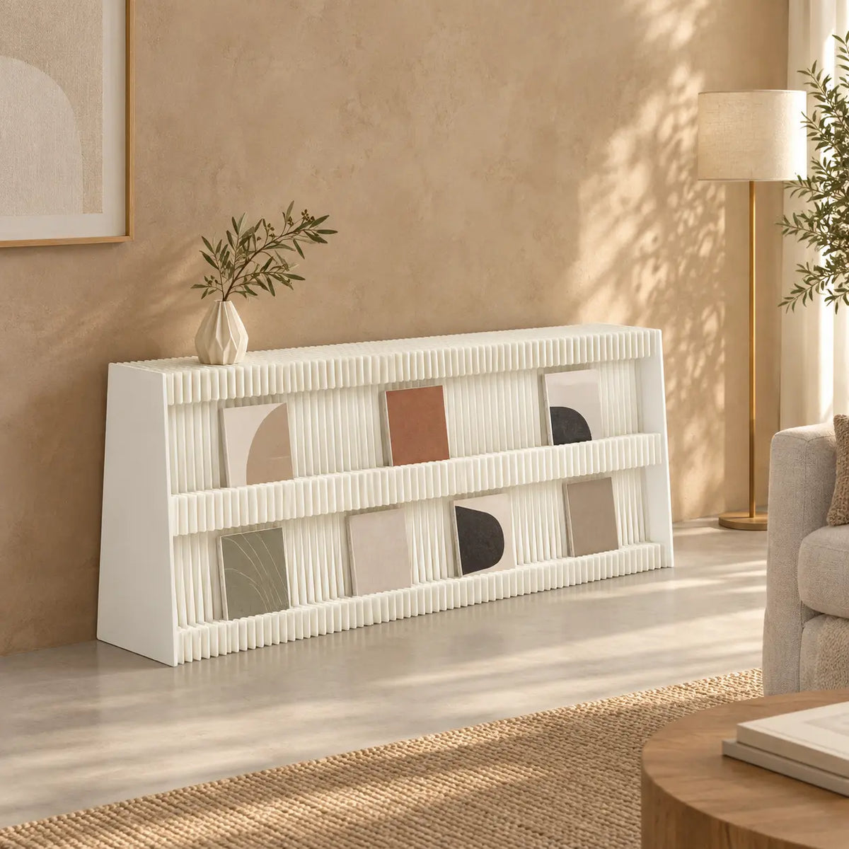 Foldable Accordion Paper Display Shelf