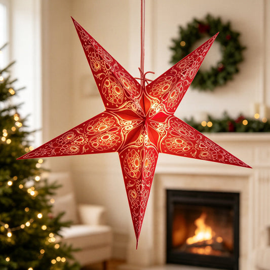 Paper star lampshades for lighting retailer product expansion project