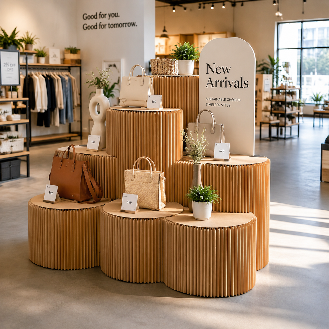 Custom paper display stand for US retail merchandising projects