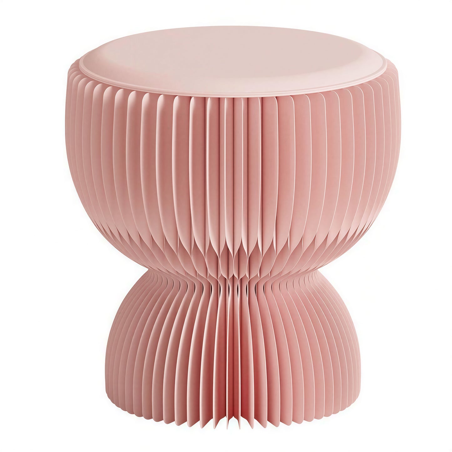 Hourglass Honeycomb Paper Table on a white background, shown from the front