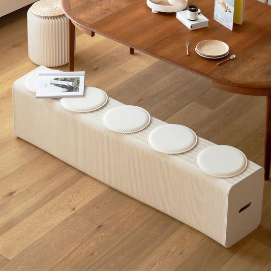 Honeycomb Paper Bench on a white background, shown from the front