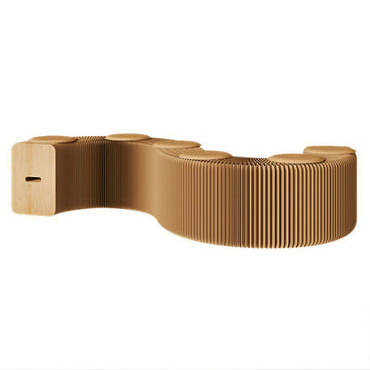 Folded Modular Honeycomb Paper Bench for compact storage and shipping
