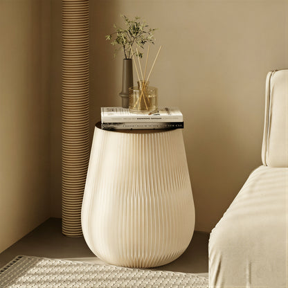 Honeycomb Paper Storage Table in a modern living room setting with natural light