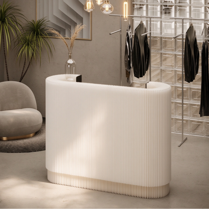 Foldable Honeycomb Paper Curved Reception Counter