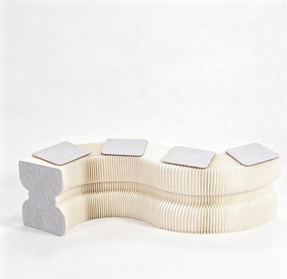 Curved Honeycomb Paper Sofa showing its structure and design details