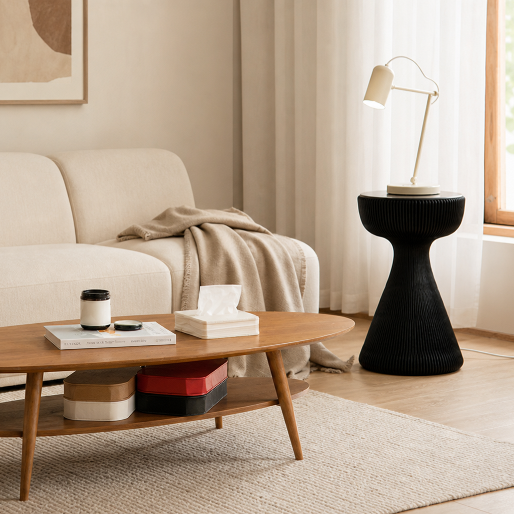 Honeycomb Paper Side Table showing its structure and design details
