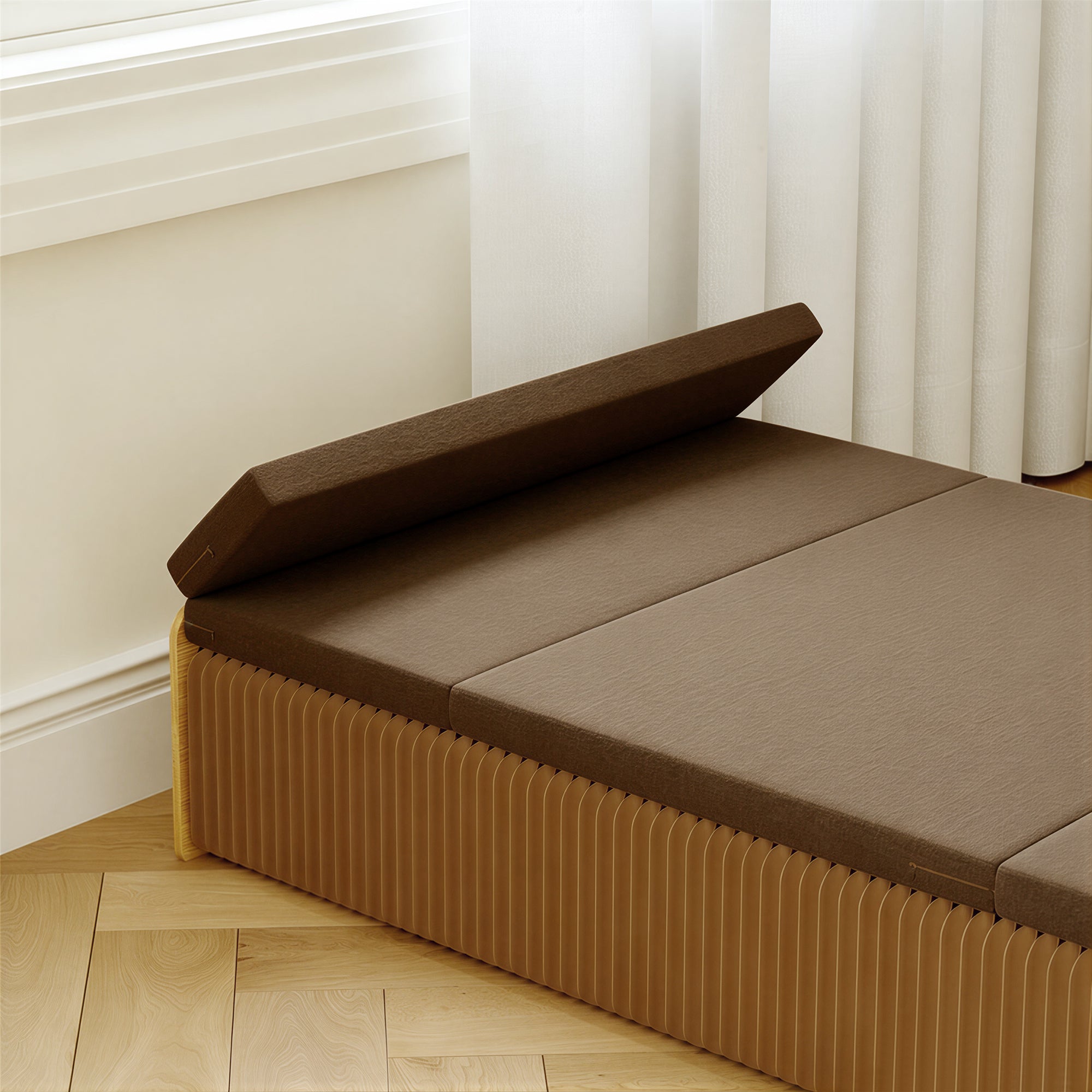 Mattress and connection-point coordination on foldable paper bed base