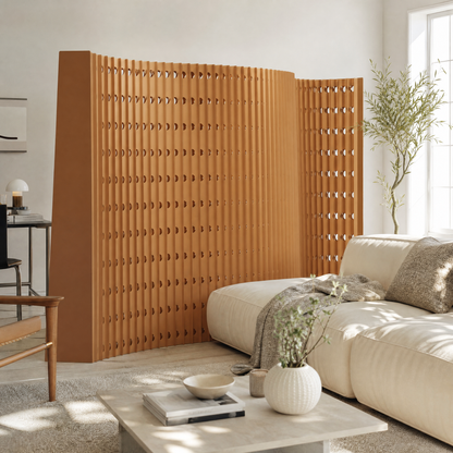 Modular Paper Partition Screen showing its structure and design details