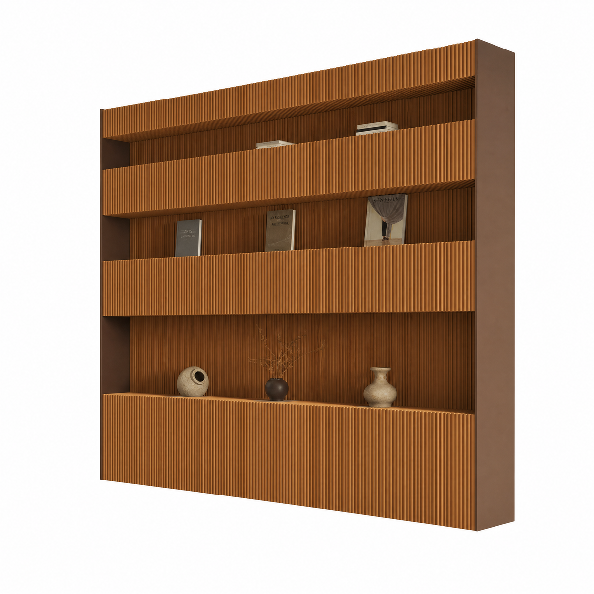Modular Paper Bookshelf on a white background, shown from the front