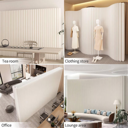 Folded Foldable Paper Room Divider for compact storage and shipping