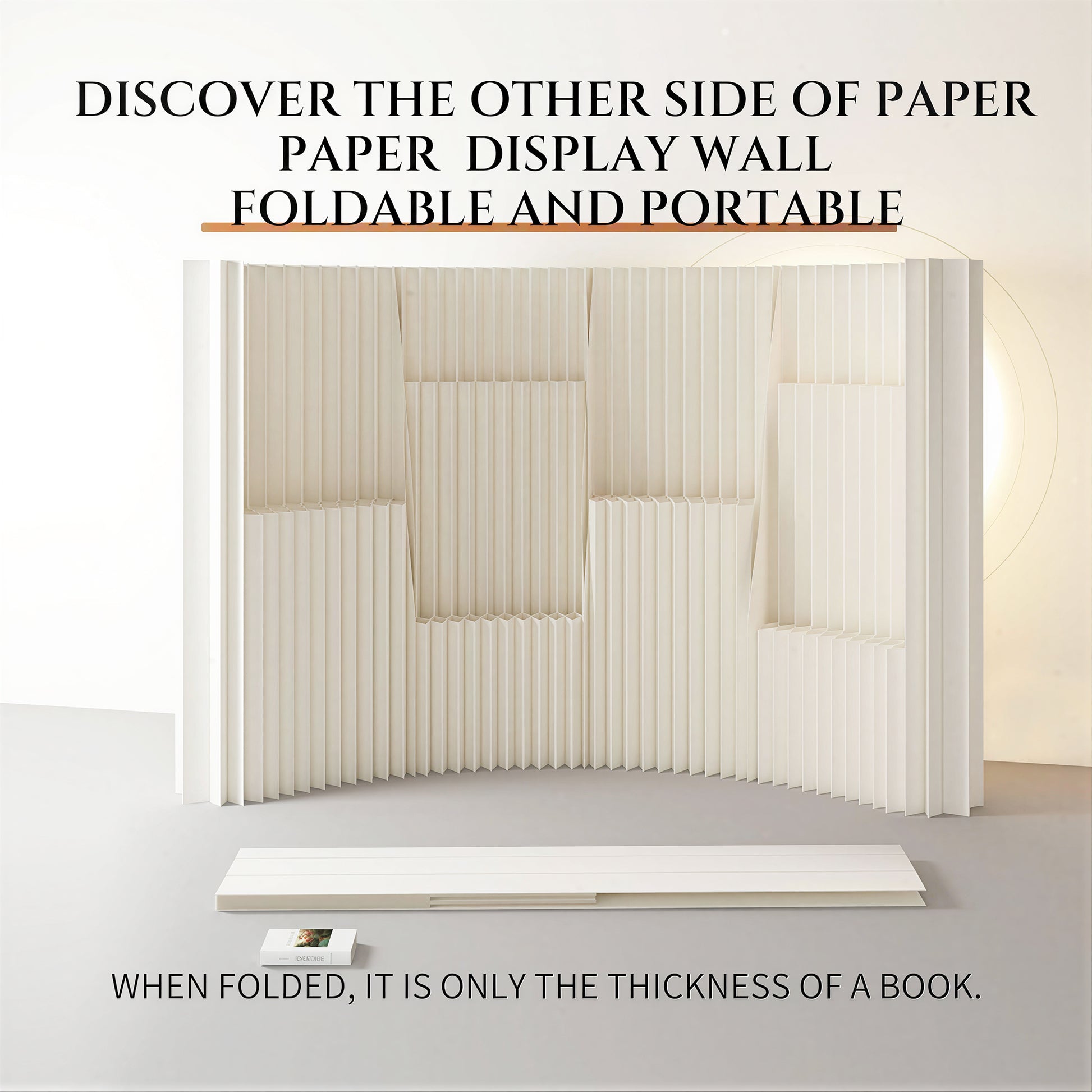 Modular Paper Room Divider with Display Shelves showing its structure