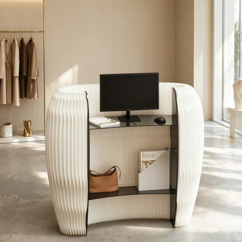 Foldable Honeycomb Paper Curved Reception Counter