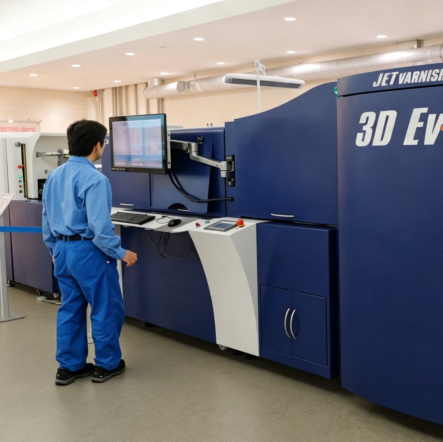 Factory quality control with large printing and production machine