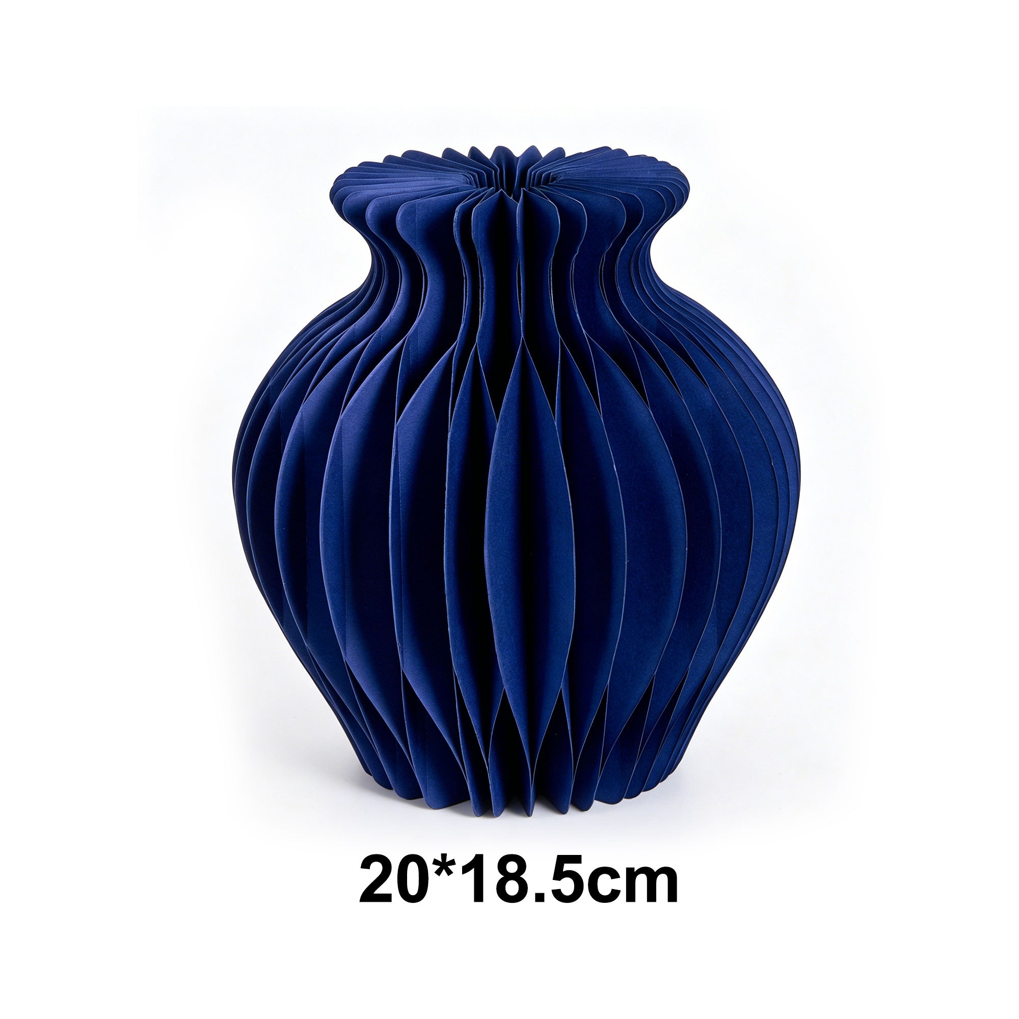 Honeycomb shape and closure development – deep blue honeycomb paper vase structure close-up