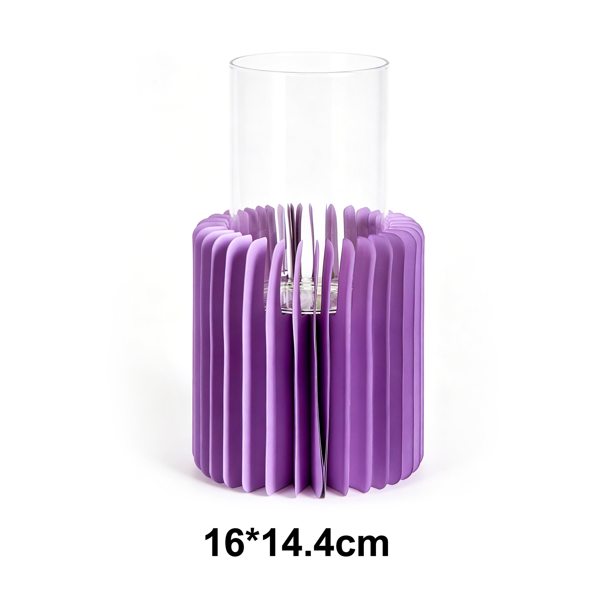 Inner-container compatibility review – purple honeycomb paper vase with glass insert