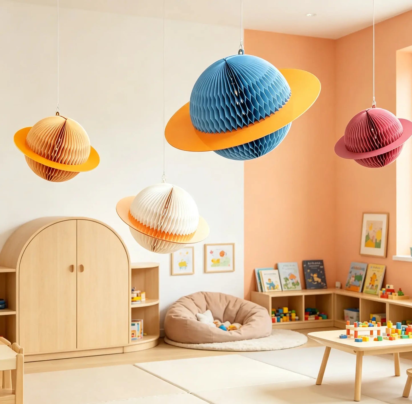 Honeycomb Paper Solar System Hanging Decorations Set