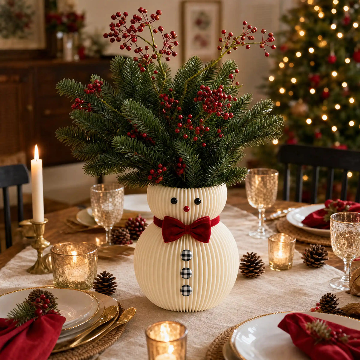Honeycomb Paper Snowman Christmas Tabletop Decoration
