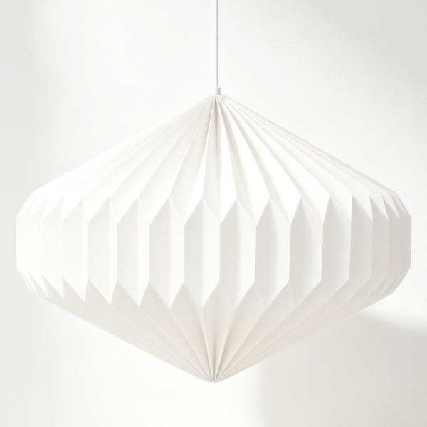 White origami-style paper pendant lampshade