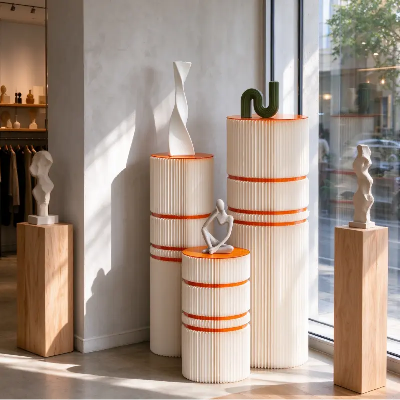 Foldable Honeycomb Paper Display Plinth for Retail and Events