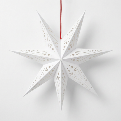 Seven-Point Nordic Perforated Paper Star Lampshade on a white background