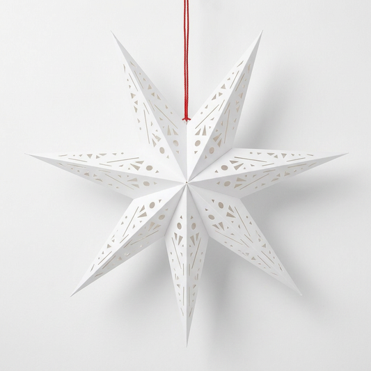 Seven-Point Nordic Perforated Paper Star Lampshade on a white background