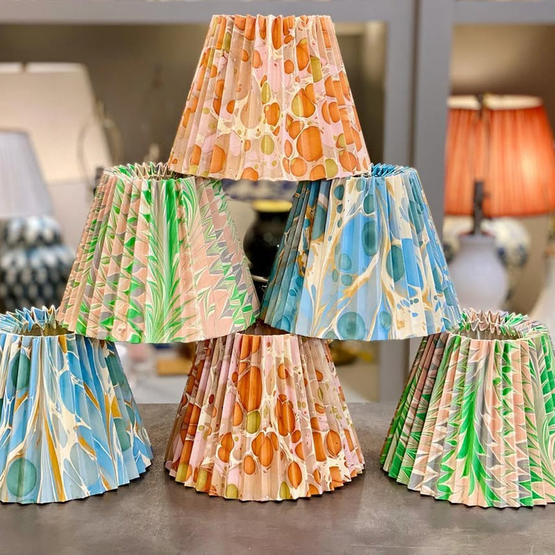 Sunflower print origami paper lampshade with yellow and blue design