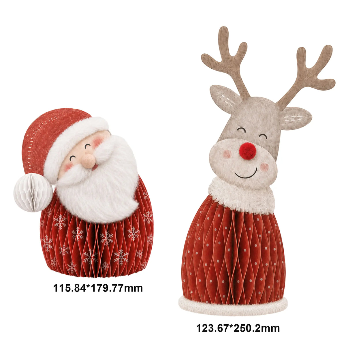 Wholesale Honeycomb Paper Santa and Reindeer Christmas Decorations