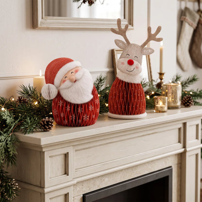 Wholesale Honeycomb Paper Santa and Reindeer Christmas Decorations