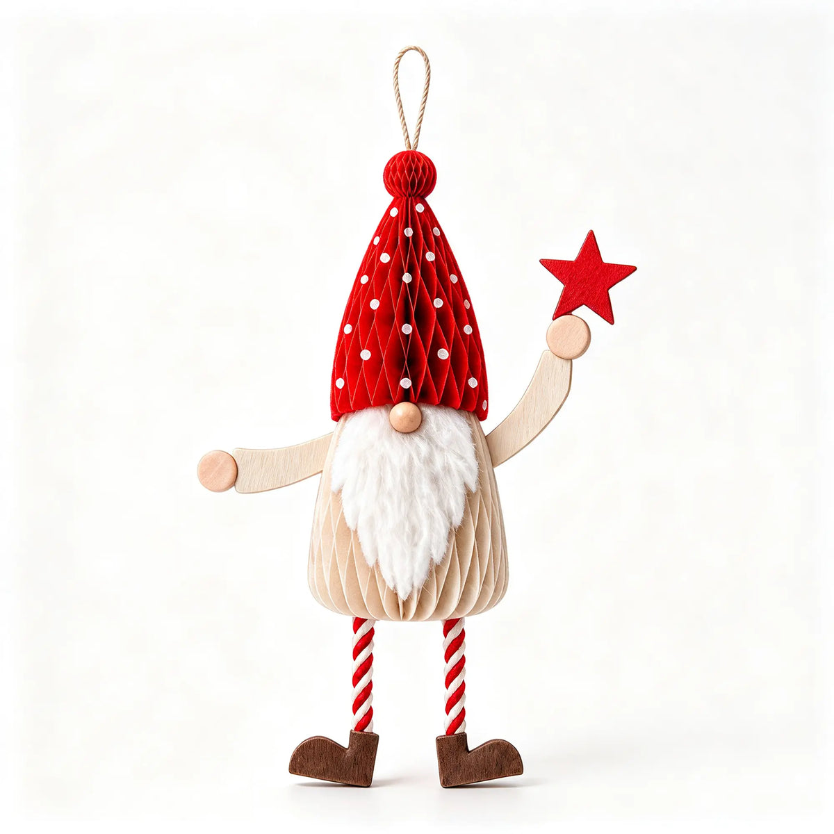 Wholesale Honeycomb Paper Gnome Christmas Tree Ornaments