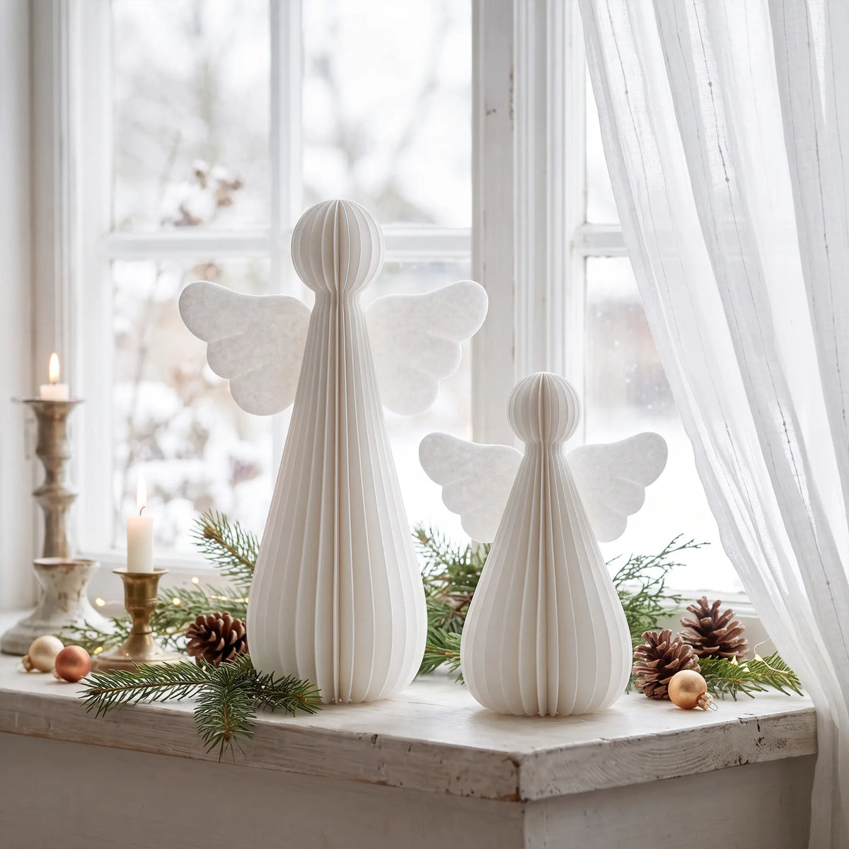 Wholesale White Honeycomb Paper Angel Christmas Decoration