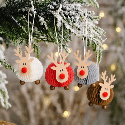 Wholesale Honeycomb Paper Reindeer Christmas Ornaments Set