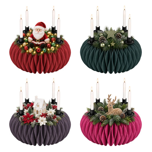 Wholesale Christmas Honeycomb Paper Candle Centrepiece