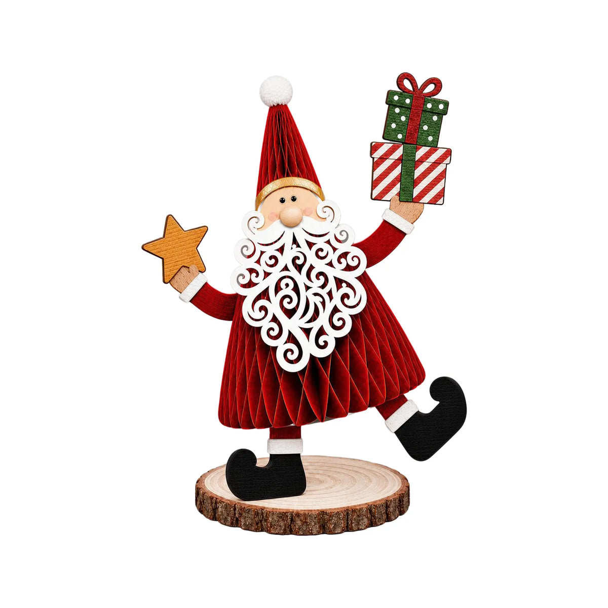 Wholesale Honeycomb Paper Santa Tabletop Christmas Decoration