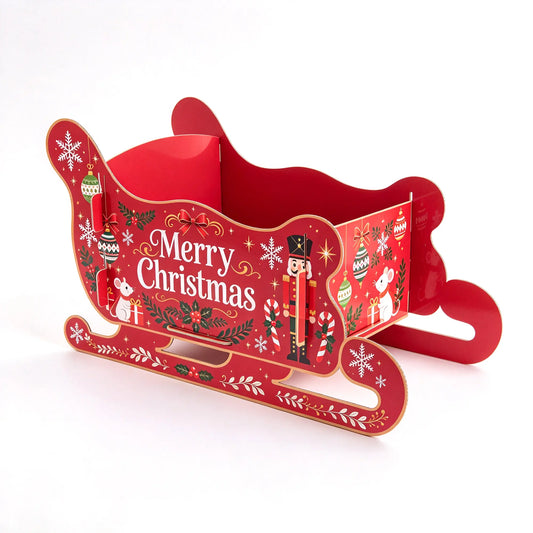 Wholesale Christmas Sleigh Paper Display Prop and Gift Holder