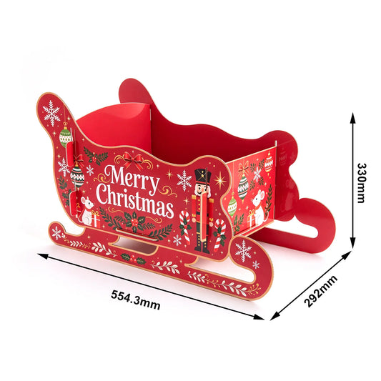Wholesale Christmas Sleigh Paper Display Prop and Gift Holder