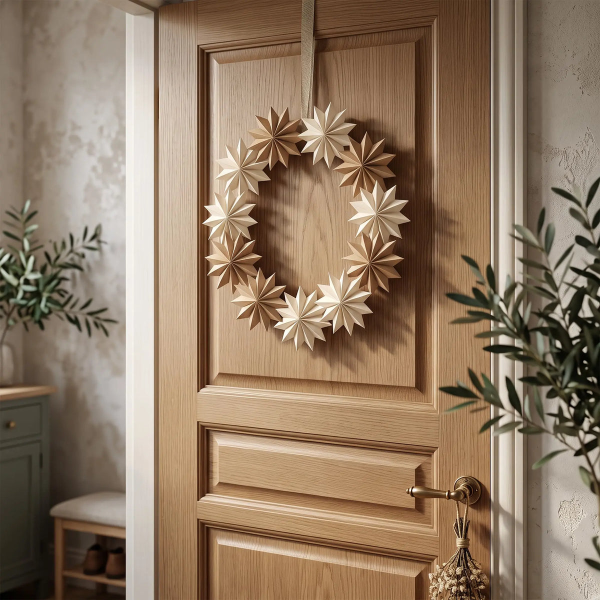 Wholesale Paper Star Christmas Wreath Decoration