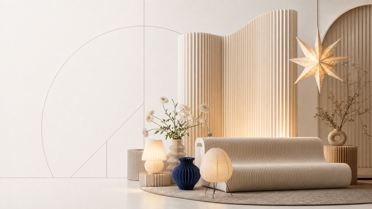 PaperJazz catalog of sustainable paper furniture lighting and Christmas decorations
