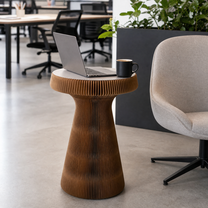 Brown Honeycomb Paper Side Table showing its structure and design details