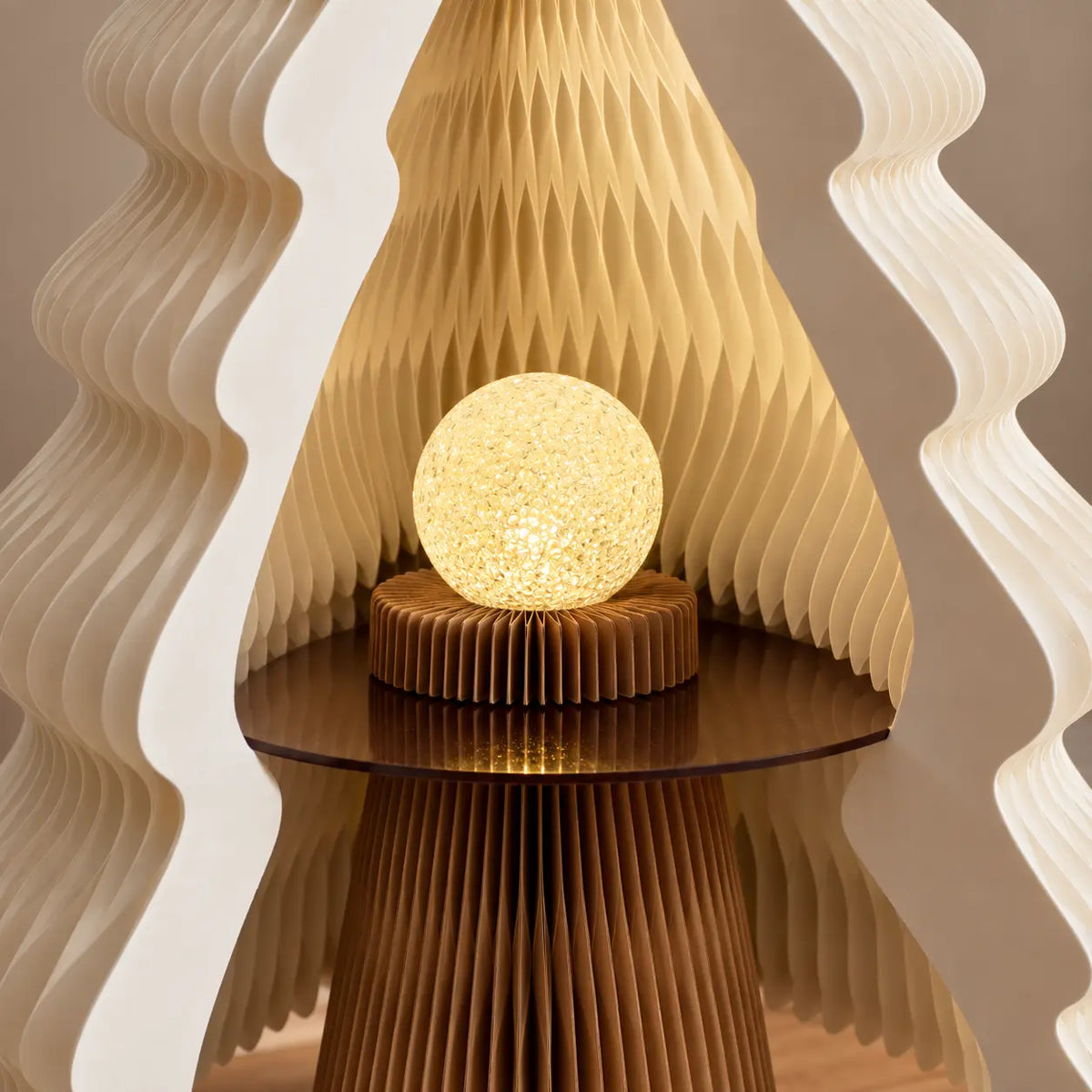 Illuminated Honeycomb Paper Christmas Tree Display