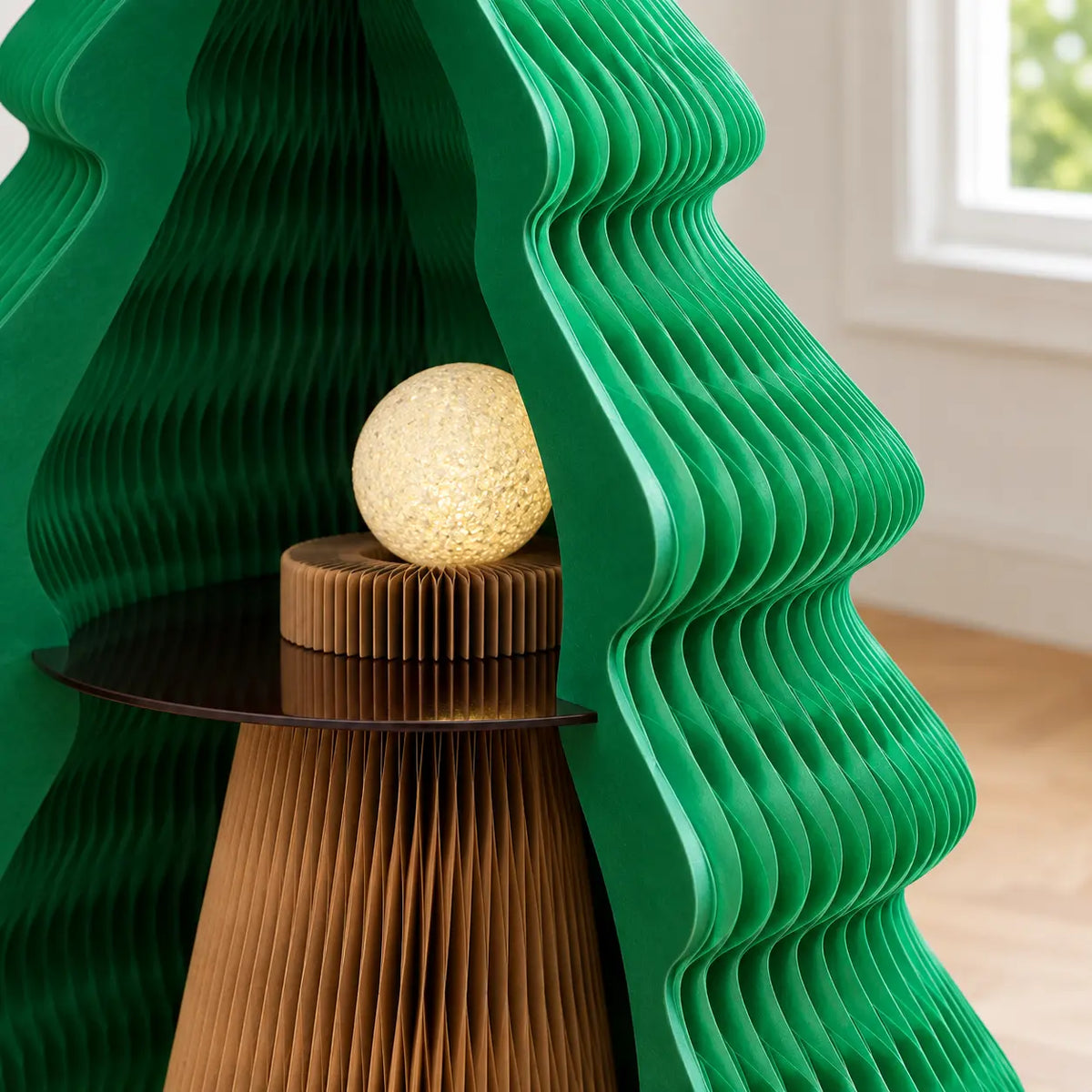 Illuminated Honeycomb Paper Christmas Tree Display