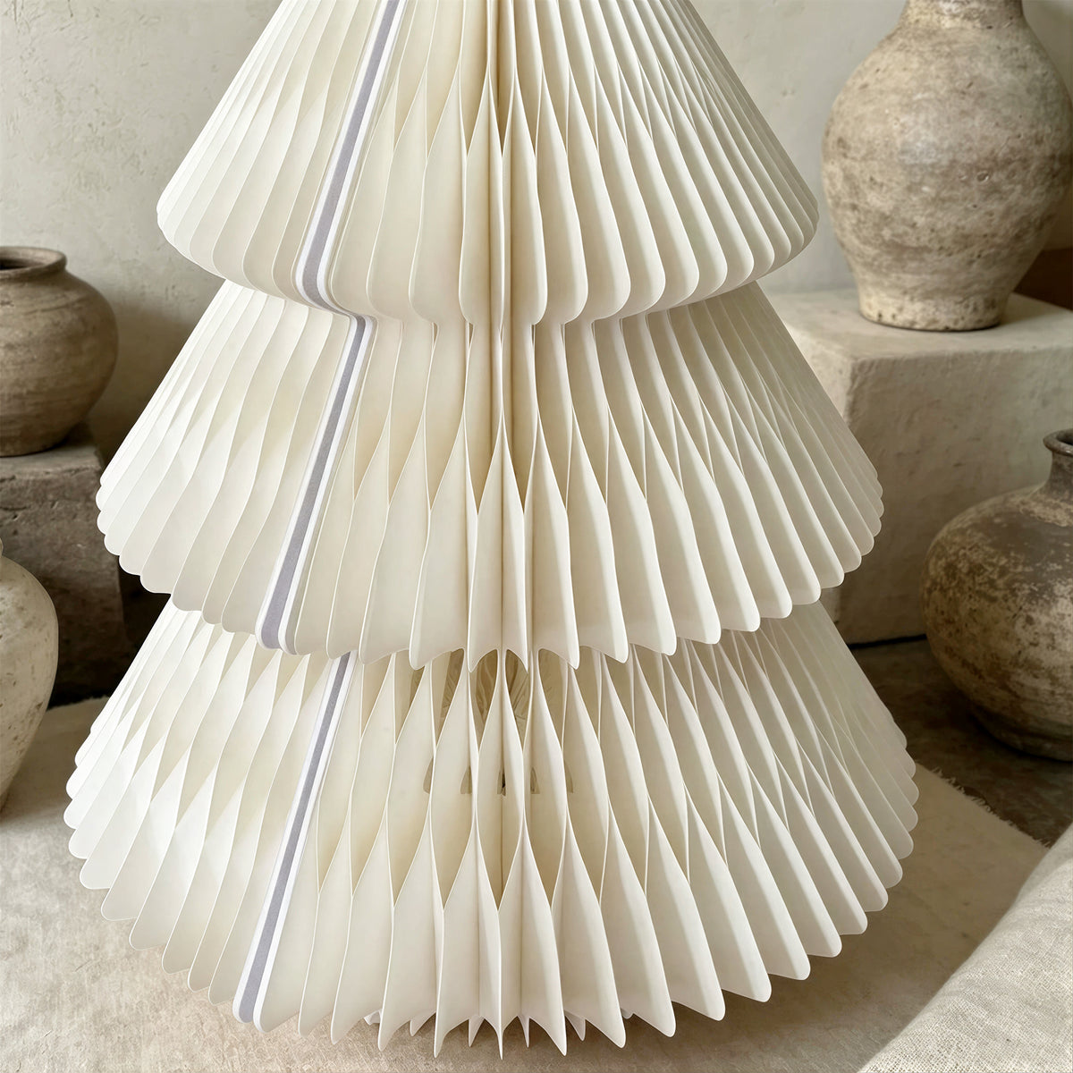 Medium Nordic Honeycomb Paper Christmas Tree with LED Light showing its structure