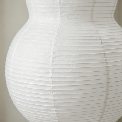 White Gourd-Shaped Rice Paper Floor Lamp showing its structure
