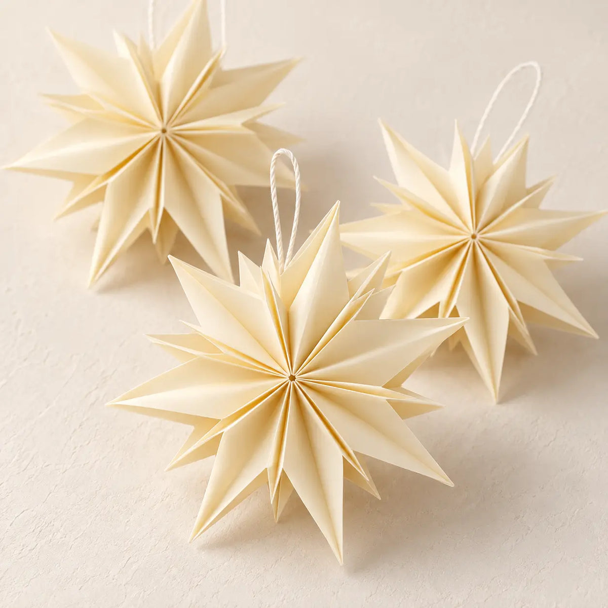 Wholesale Ivory Origami Paper Star Ornaments